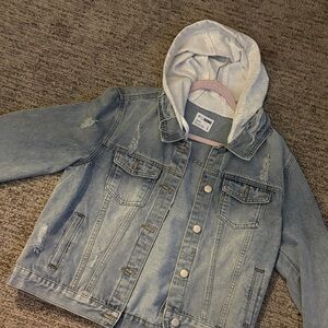 Women’s Denim Jacket with Grey Hood - Unbranded